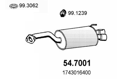  547001 ASSO Глушитель выхлопных газов конечный