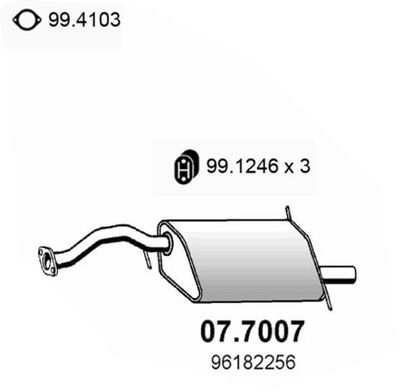  077007 ASSO Глушитель выхлопных газов конечный