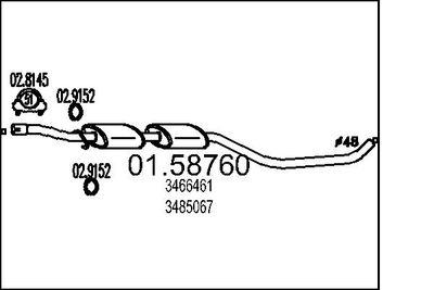  0158760 MTS Средний глушитель выхлопных газов