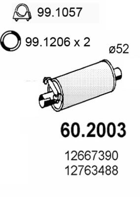  602003 ASSO Предглушитель выхлопных газов