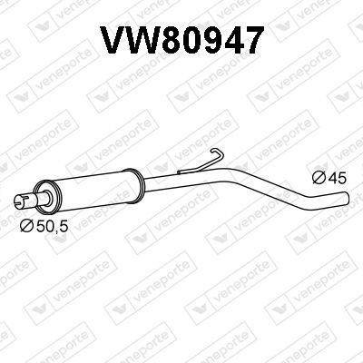  VW80947 VENEPORTE Предглушитель выхлопных газов