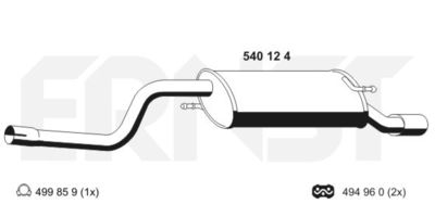  540124 ERNST Глушитель выхлопных газов конечный