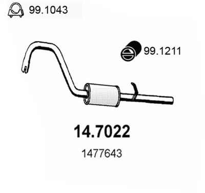  147022 ASSO Глушитель выхлопных газов конечный