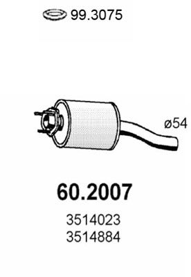  602007 ASSO Предглушитель выхлопных газов