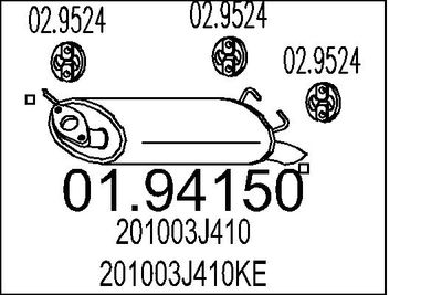  0194150 MTS Глушитель выхлопных газов конечный