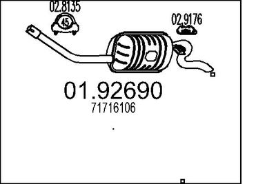  0192690 MTS Глушитель выхлопных газов конечный