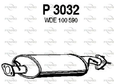  P3032 FENNO Средний глушитель выхлопных газов