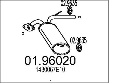  0196020 MTS Глушитель выхлопных газов конечный