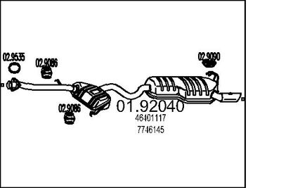  0192040 MTS Глушитель выхлопных газов конечный