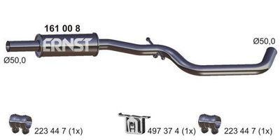  161008 ERNST Средний глушитель выхлопных газов