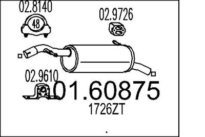  0160875 MTS Глушитель выхлопных газов конечный
