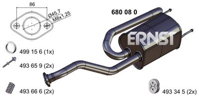  680080 ERNST Глушитель выхлопных газов конечный