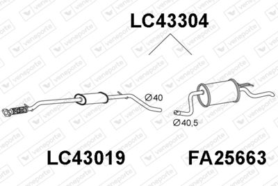  LC43304 VENEPORTE Предглушитель выхлопных газов