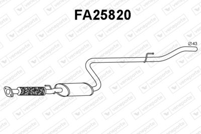  FA25820 VENEPORTE Средний глушитель выхлопных газов