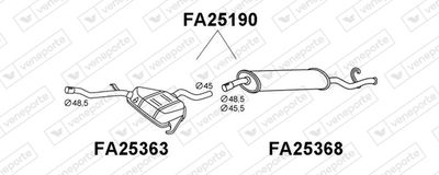  FA25190 VENEPORTE Глушитель выхлопных газов конечный