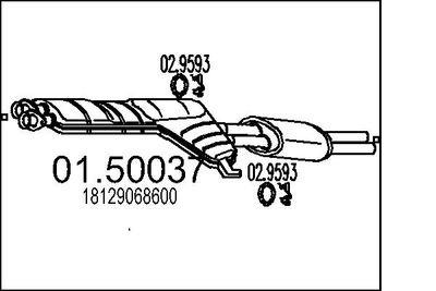  0150037 MTS Средний глушитель выхлопных газов