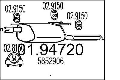  0194720 MTS Глушитель выхлопных газов конечный