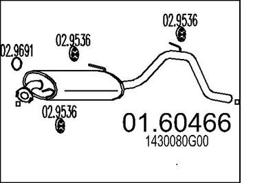  0160466 MTS Глушитель выхлопных газов конечный