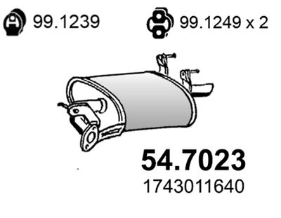  547023 ASSO Глушитель выхлопных газов конечный