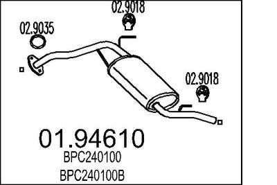  0194610 MTS Глушитель выхлопных газов конечный