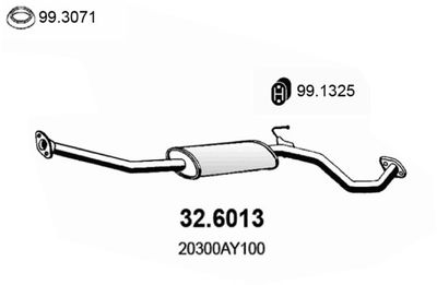  326013 ASSO Средний глушитель выхлопных газов