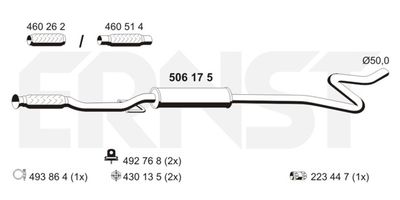  506175 ERNST Средний глушитель выхлопных газов
