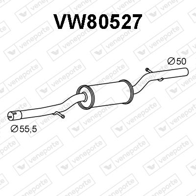  VW80527 VENEPORTE Средний глушитель выхлопных газов