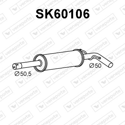  SK60106 VENEPORTE Средний глушитель выхлопных газов