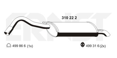  310222 ERNST Глушитель выхлопных газов конечный