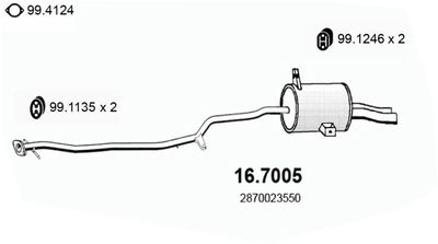  167005 ASSO Глушитель выхлопных газов конечный