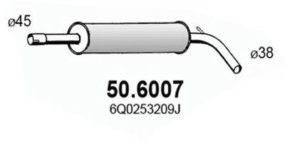  506007 ASSO Средний глушитель выхлопных газов