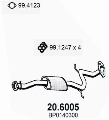  206005 ASSO Средний глушитель выхлопных газов