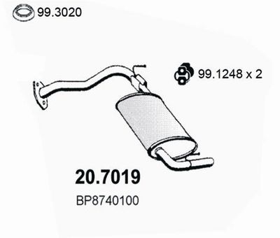  207019 ASSO Глушитель выхлопных газов конечный