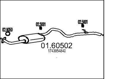  0160502 MTS Глушитель выхлопных газов конечный