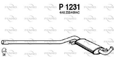  P1231 FENNO Средний глушитель выхлопных газов