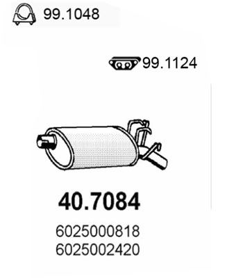  407084 ASSO Глушитель выхлопных газов конечный