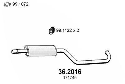  362016 ASSO Предглушитель выхлопных газов