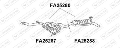  FA25287 VENEPORTE Средний глушитель выхлопных газов