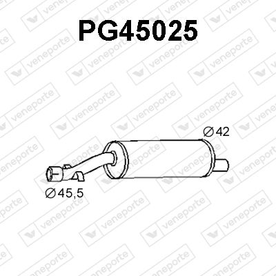  PG45025 VENEPORTE Средний глушитель выхлопных газов