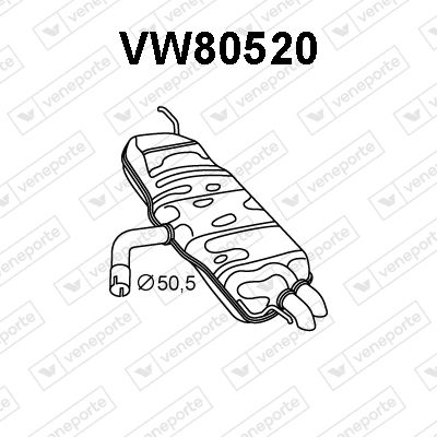  VW80520 VENEPORTE Глушитель выхлопных газов конечный