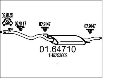 0164710 MTS Глушитель выхлопных газов конечный