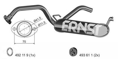  685108 ERNST Глушитель выхлопных газов конечный