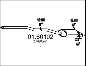  0160102 MTS Глушитель выхлопных газов конечный
