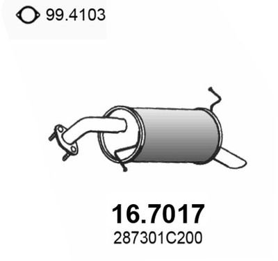  167017 ASSO Глушитель выхлопных газов конечный