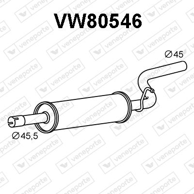  VW80546 VENEPORTE Средний глушитель выхлопных газов