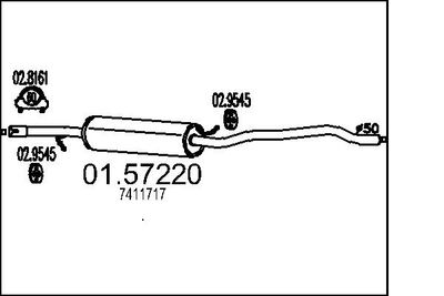  0157220 MTS Средний глушитель выхлопных газов