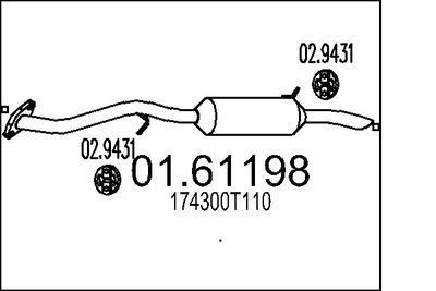  0161198 MTS Глушитель выхлопных газов конечный