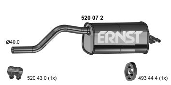  520072 ERNST Глушитель выхлопных газов конечный