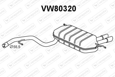  VW80320 VENEPORTE Глушитель выхлопных газов конечный