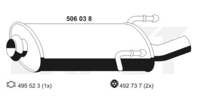  506038 ERNST Глушитель выхлопных газов конечный
